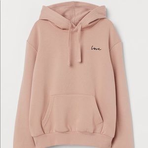 H&M Small Dusky Pink Love Hoodie